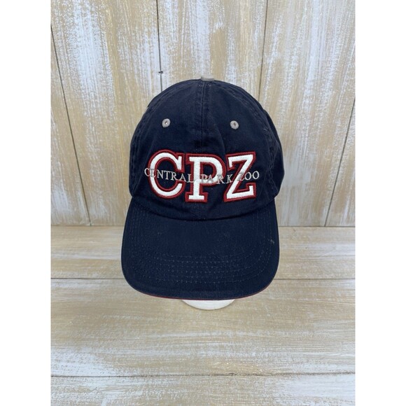 CPZ Central Park Zoo NYC Hat Baseball Cap Blue Embroidered Cotton Strap Back - Picture 1 of 8